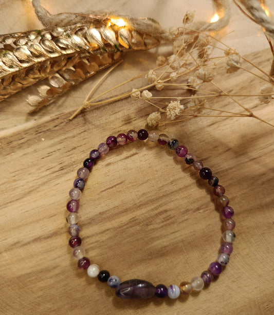💜 Bransoletka "Fioletowa Harmonia" – Agat i Ametyst 🌙