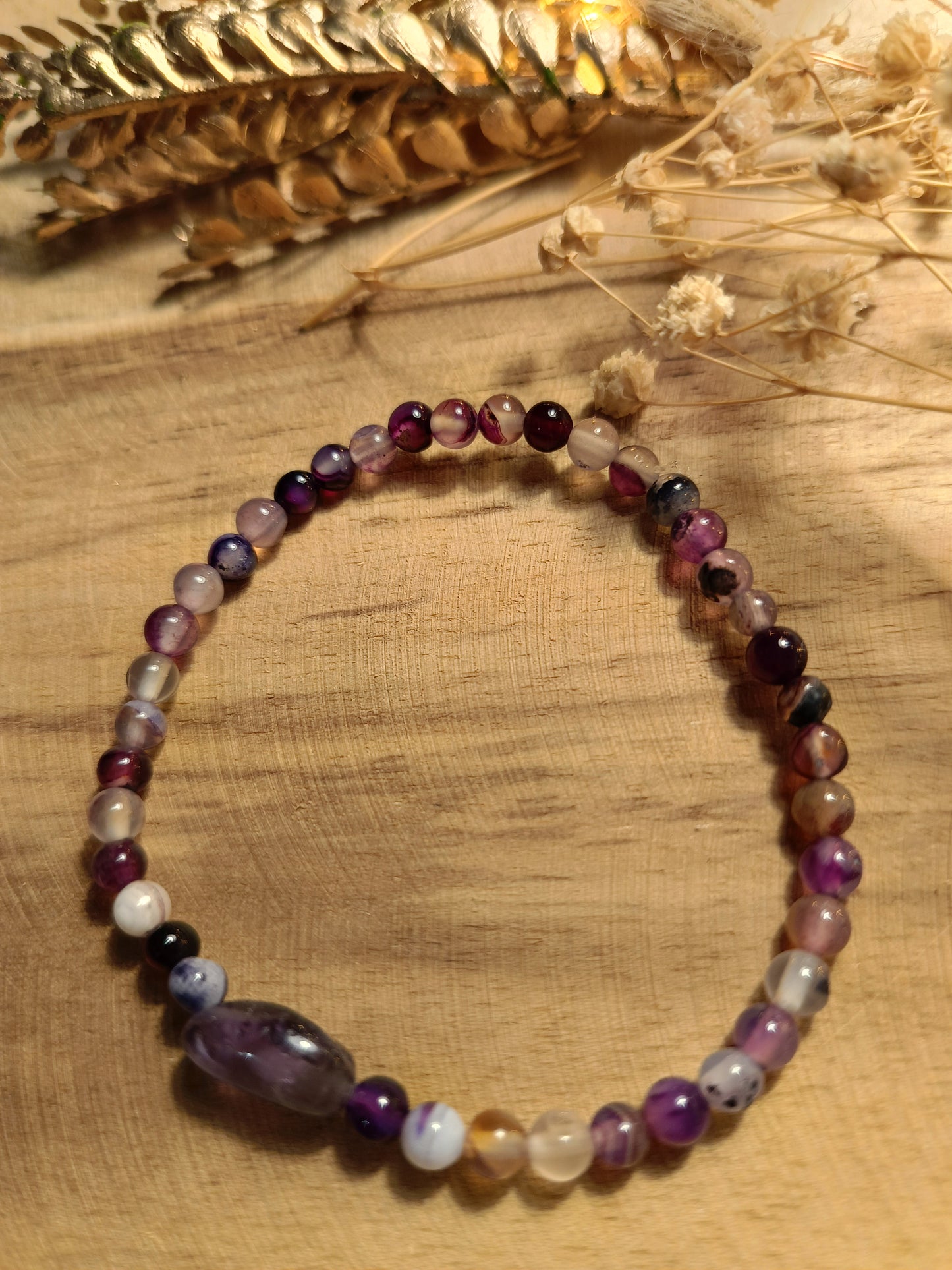 💜 Bransoletka "Fioletowa Harmonia" – Agat i Ametyst 🌙