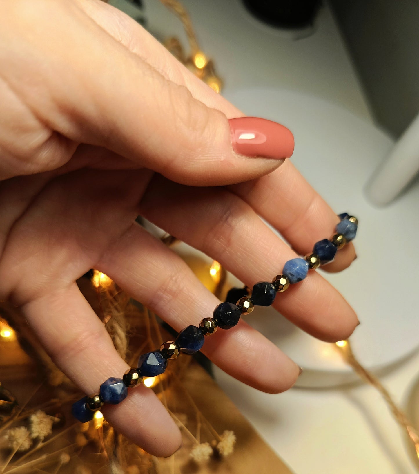 💙 Bransoletka "Spokój Myśli" – Sodalit i Hematyt ✨