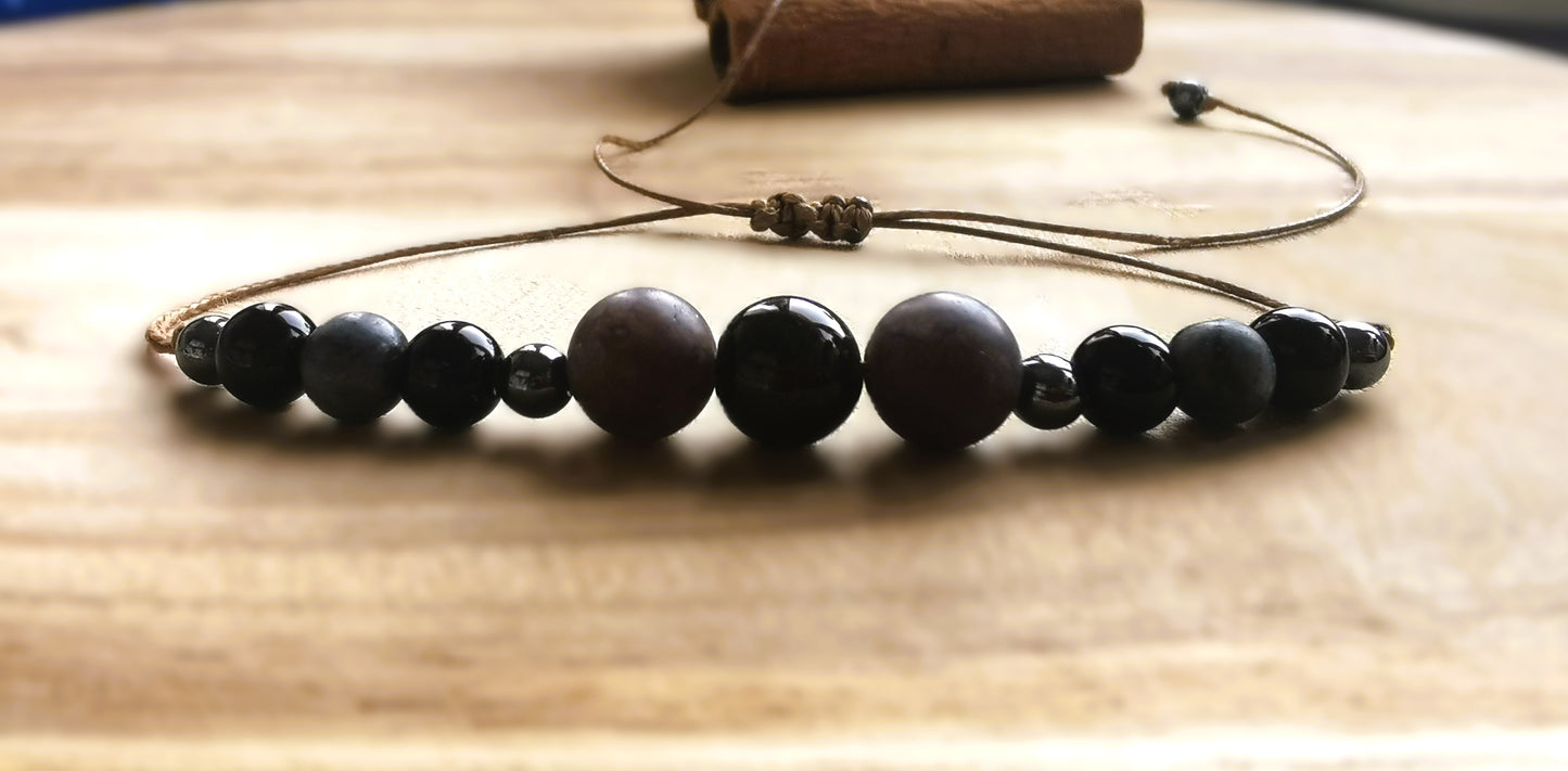 ✨ Męska bransoletka na sznurku - Siła. Spokój. Pewność ⚫