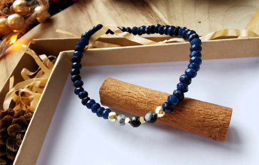 „Blue Mirage” — chalcedon niebieski • hematyt • turkus afrykański