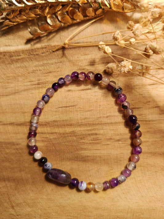 💜 Bransoletka "Fioletowa Harmonia" – Agat i Ametyst 🌙
