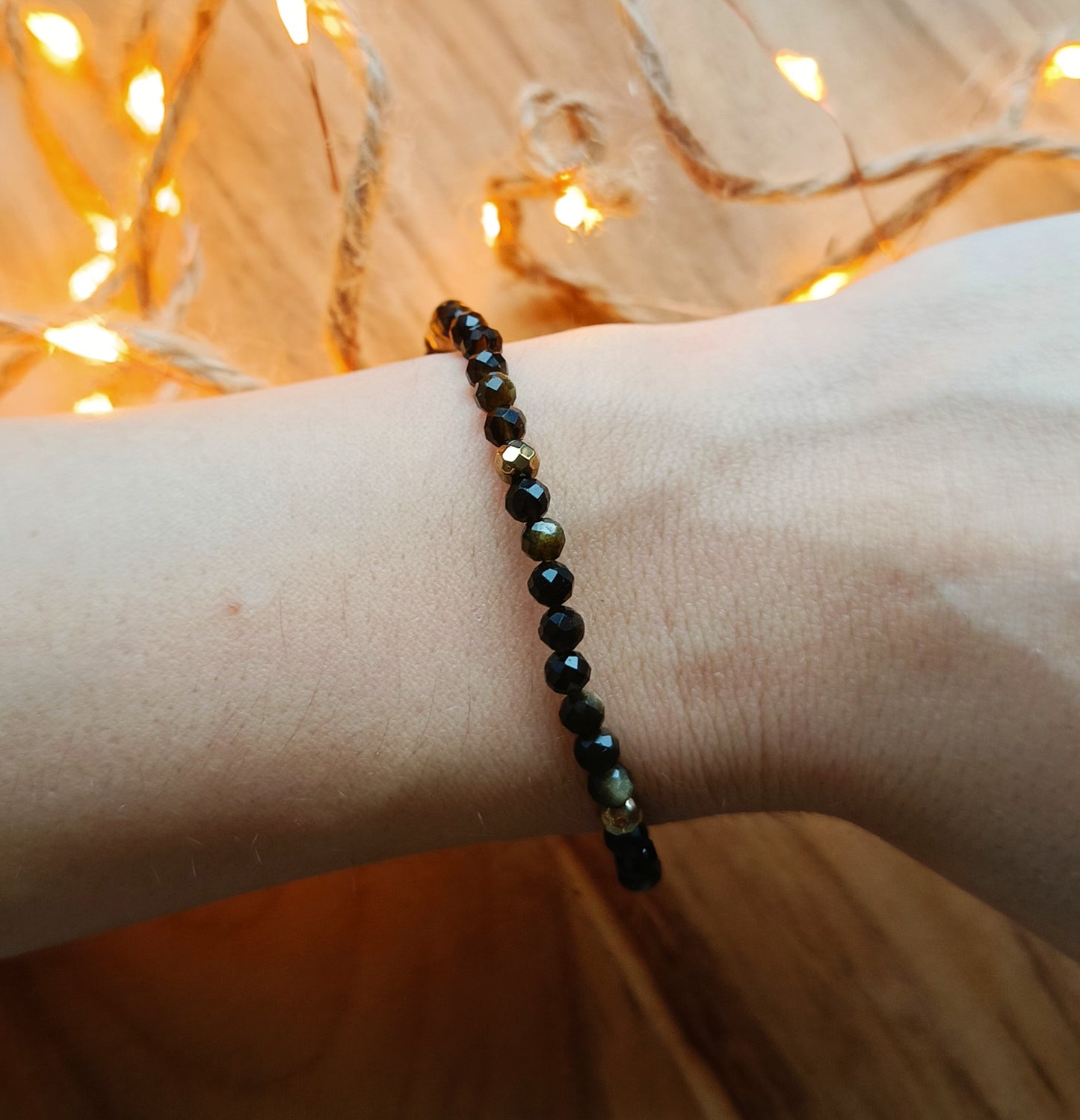 ⚫ Bransoletka „Czarna Tarcza” – obsydian & hematyt