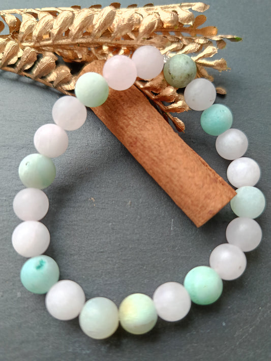💎 Bransoletka „Pastelove Duo” – amazonit i kwarc