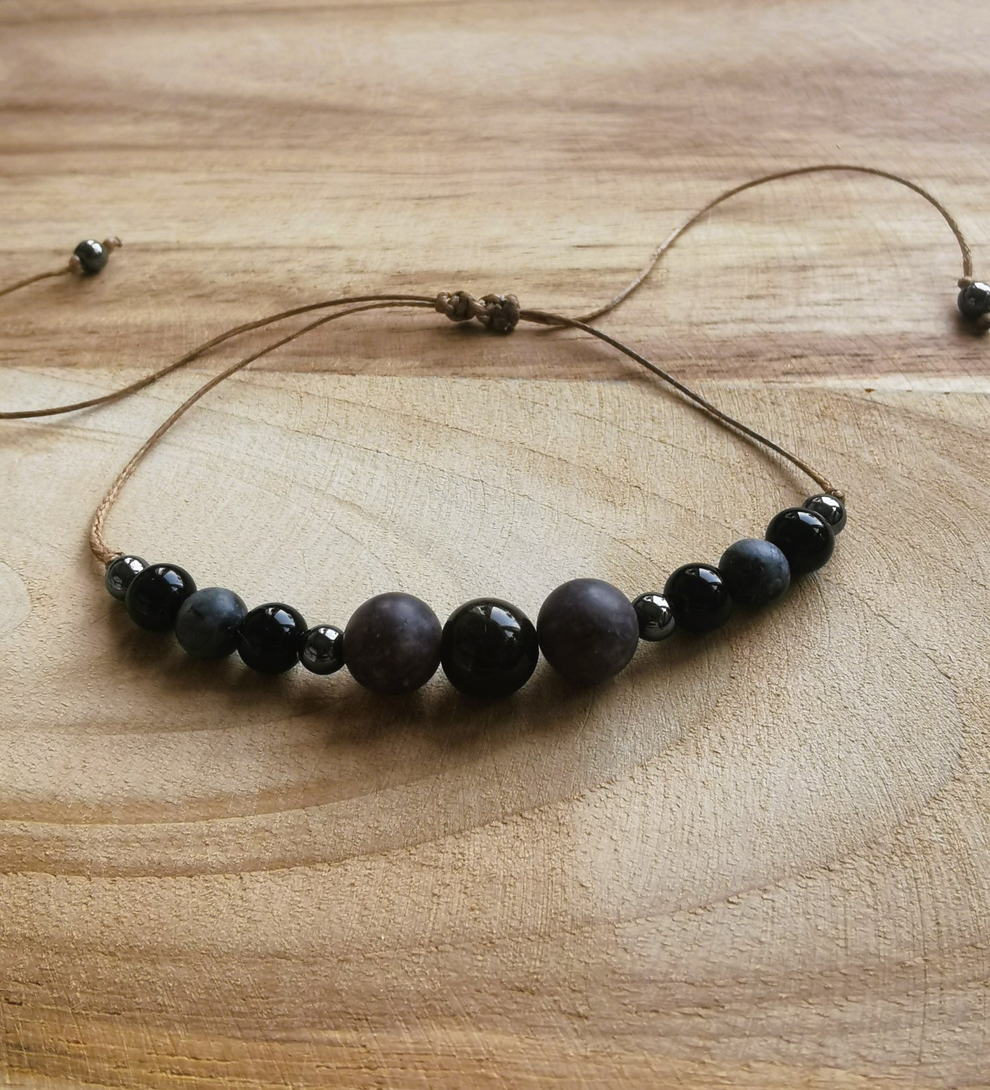 ✨ Męska bransoletka na sznurku -  Siła. Spokój. Pewność ⚫