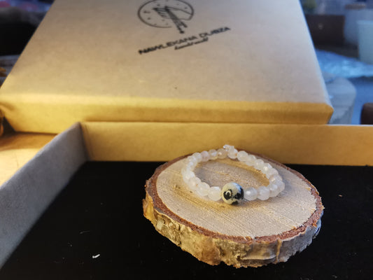 Pierścionek „Jadeitowy Dalmatyńczyk” – Jadeit • Jaspis Dalmatyński