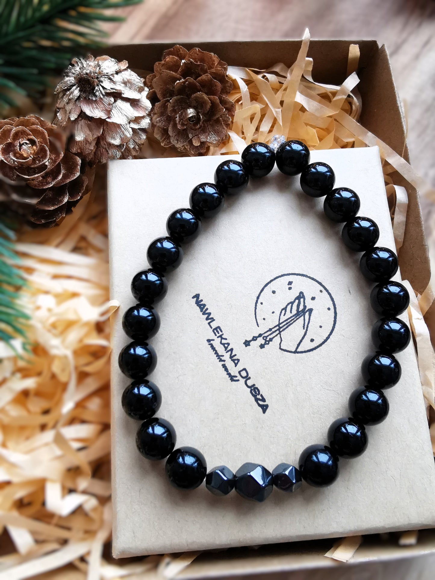 Męska bransoletka „Tourmaline Line” — turmalin • hematyt