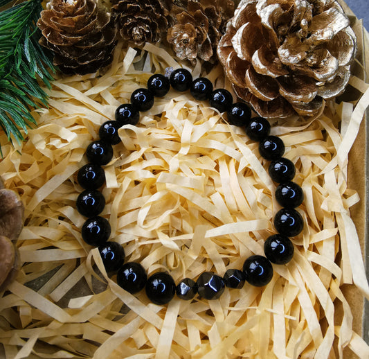 Męska bransoletka „Tourmaline Line” — turmalin • hematyt