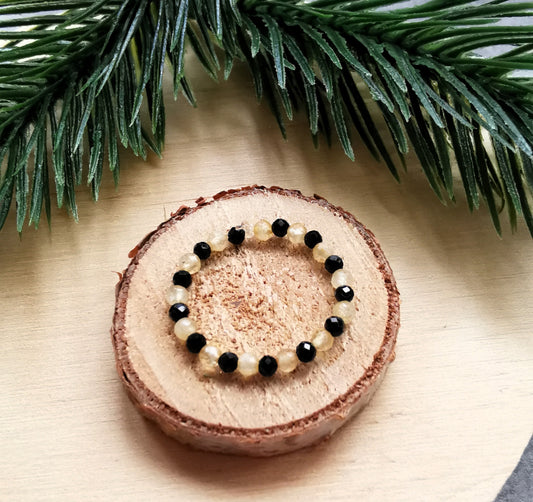 Pierścionek „Energetyczna Harmonia” – Turmalin & Cytryn Naprzemiennie