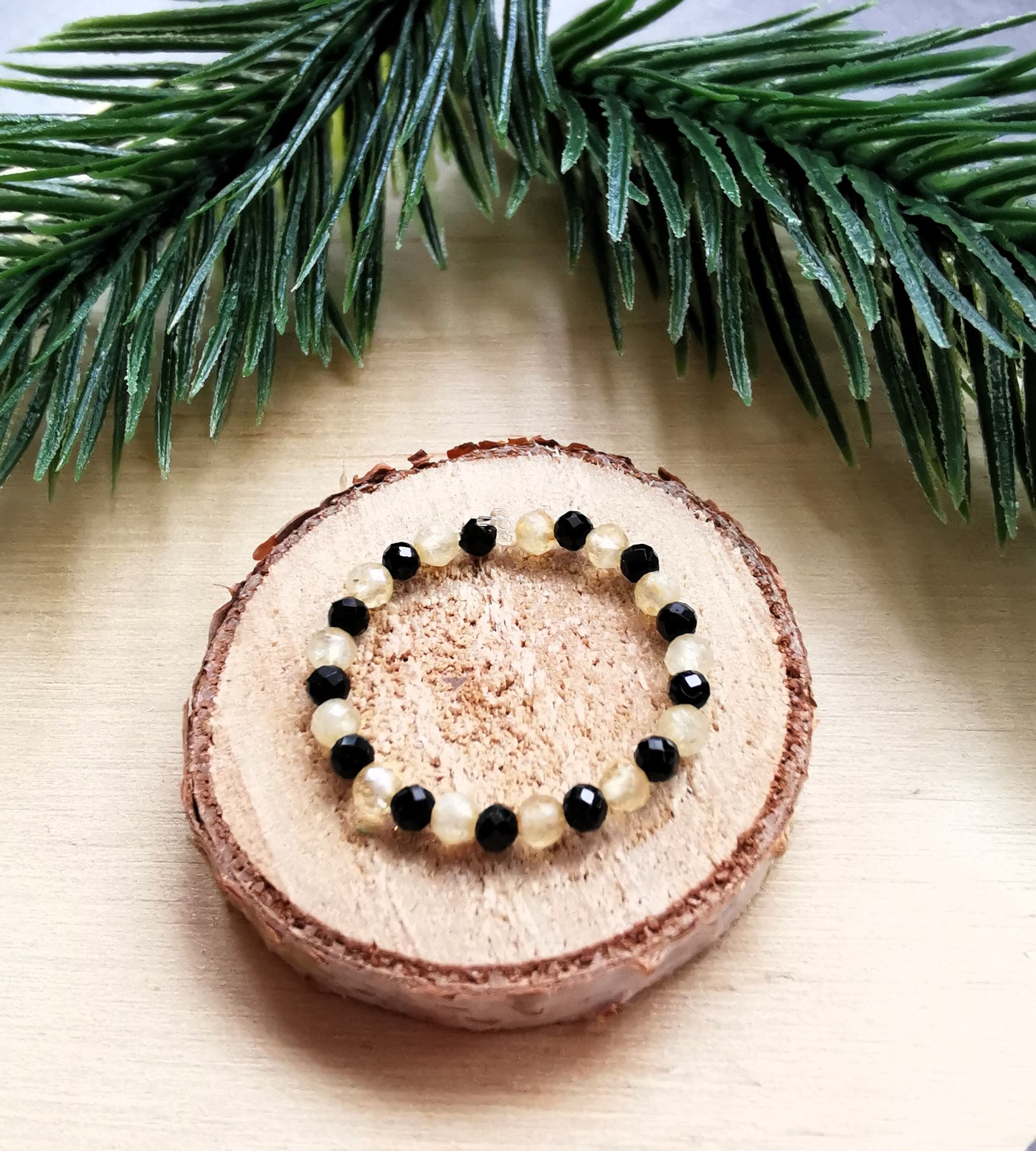 Pierścionek „Energetyczna Harmonia” – Turmalin & Cytryn Naprzemiennie