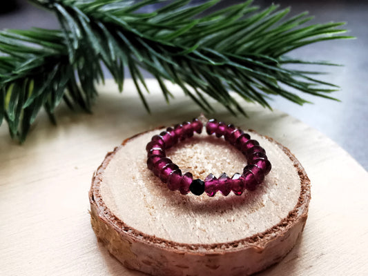 Pierścionek „Moc i Ochrona” – Granat & Turmalin