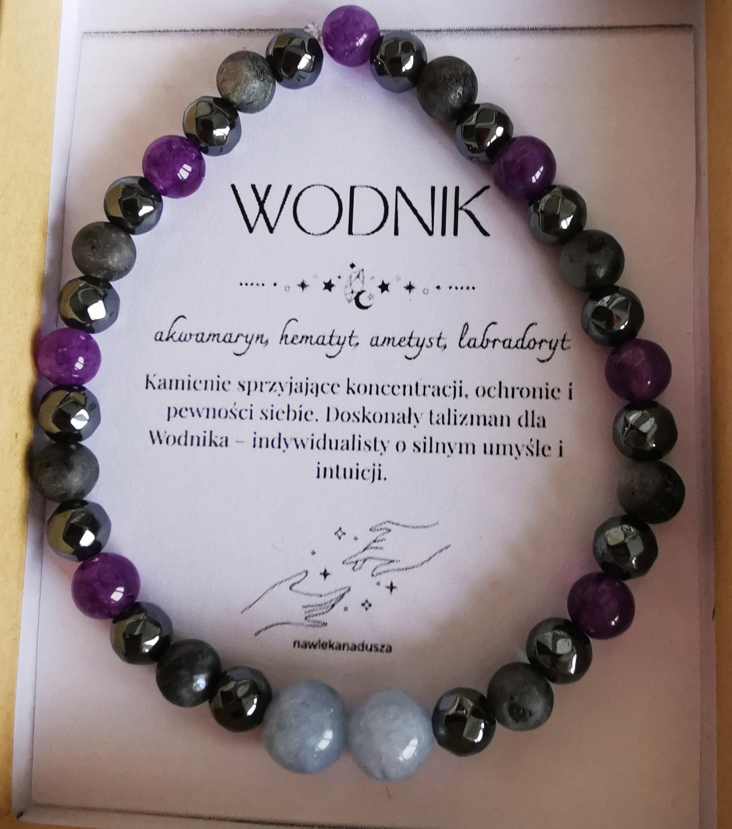 Męska bransoletka zodiakalna dla Wodnika ♒