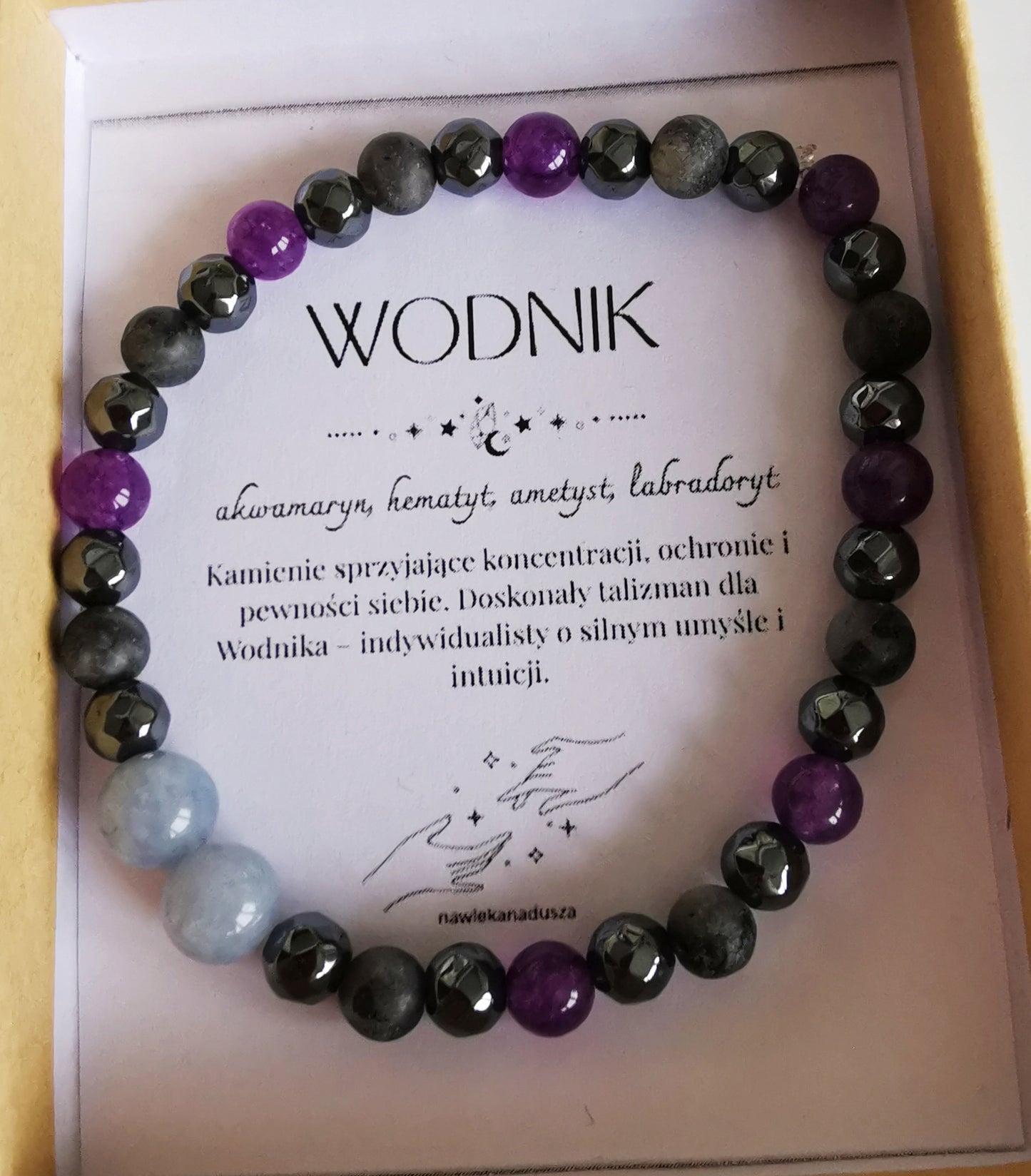 Męska bransoletka zodiakalna dla Wodnika ♒