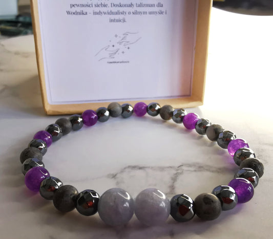 Męska bransoletka zodiakalna dla Wodnika ♒