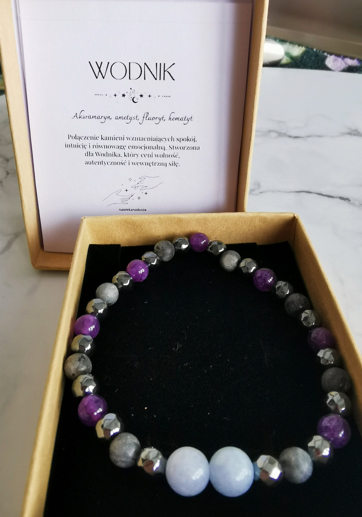 Męska bransoletka zodiakalna dla Wodnika ♒