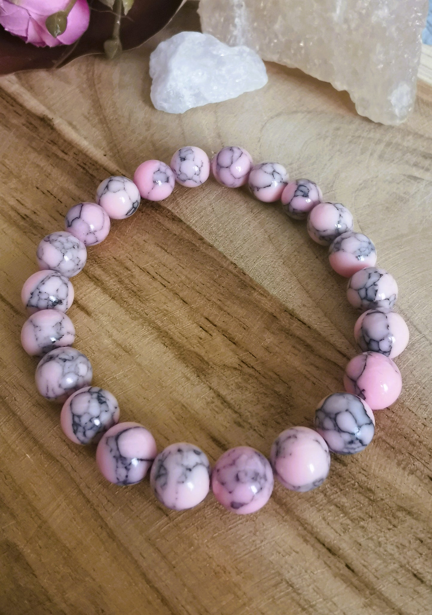 Bransoletka „Łagodność”  różowy howlit 💗